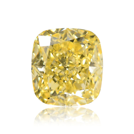 0.62 Carat Fancy Intense Yellow Cushion Diamond SI1 GIA