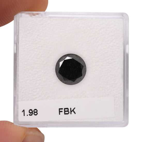 1.98 Carat Fancy Black Round Brilliant Diamond  GIA