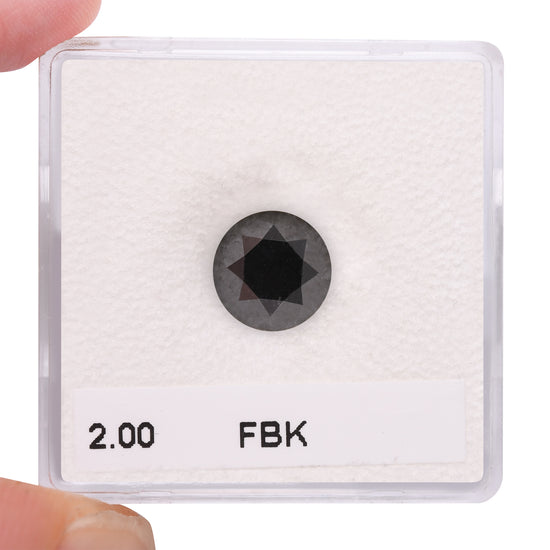 2.00 Carat Fancy Black Round Brilliant Diamond  GIA