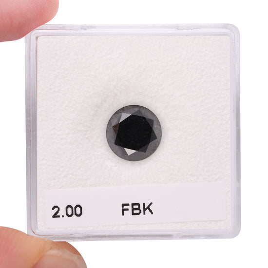 2.00 Carat Fancy Black Round Brilliant Diamond  GIA