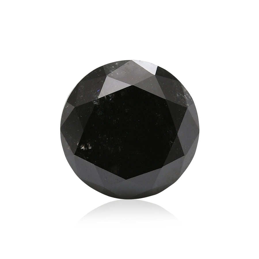 2.84 Carat Fancy Black Round Brilliant Diamond  GIA