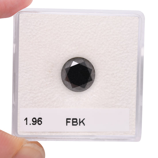 1.96 Carat Fancy Black Round Brilliant Diamond  GIA