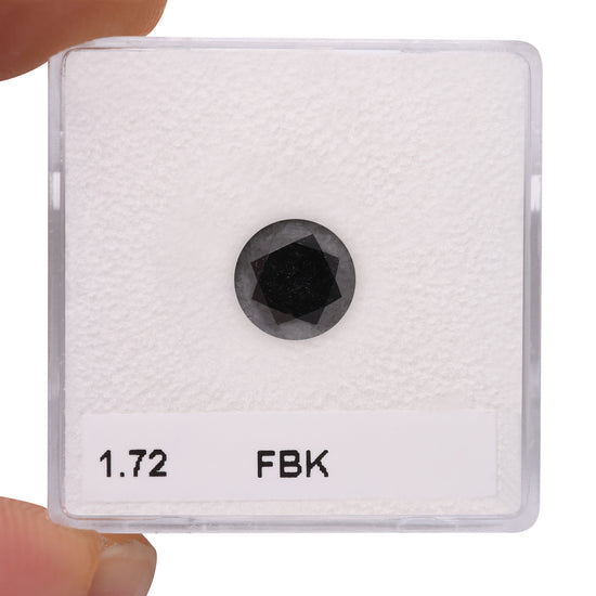 1.72 Carat Fancy Black Round Brilliant Diamond  GIA