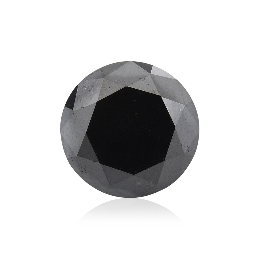 1.10 Carat Fancy Black Round Brilliant Diamond  GIA