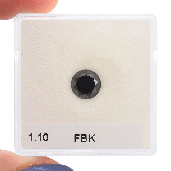 1.10 Carat Fancy Black Round Brilliant Diamond  GIA