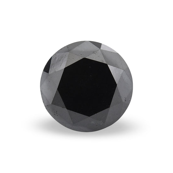 1.10 Carat Fancy Black Round Brilliant Diamond  GIA