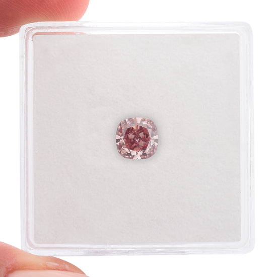 0.52 Carat Fancy Intense Pink Cushion Diamond VS2 GIA