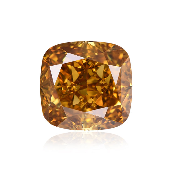 5,73 Karat Fancy Deep Brownish Orangy Yellow Kissen Diamant SI1 GIA