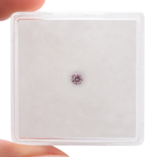 0.06 Carat Fancy Purplish Pink Round Brilliant Diamond  GIA