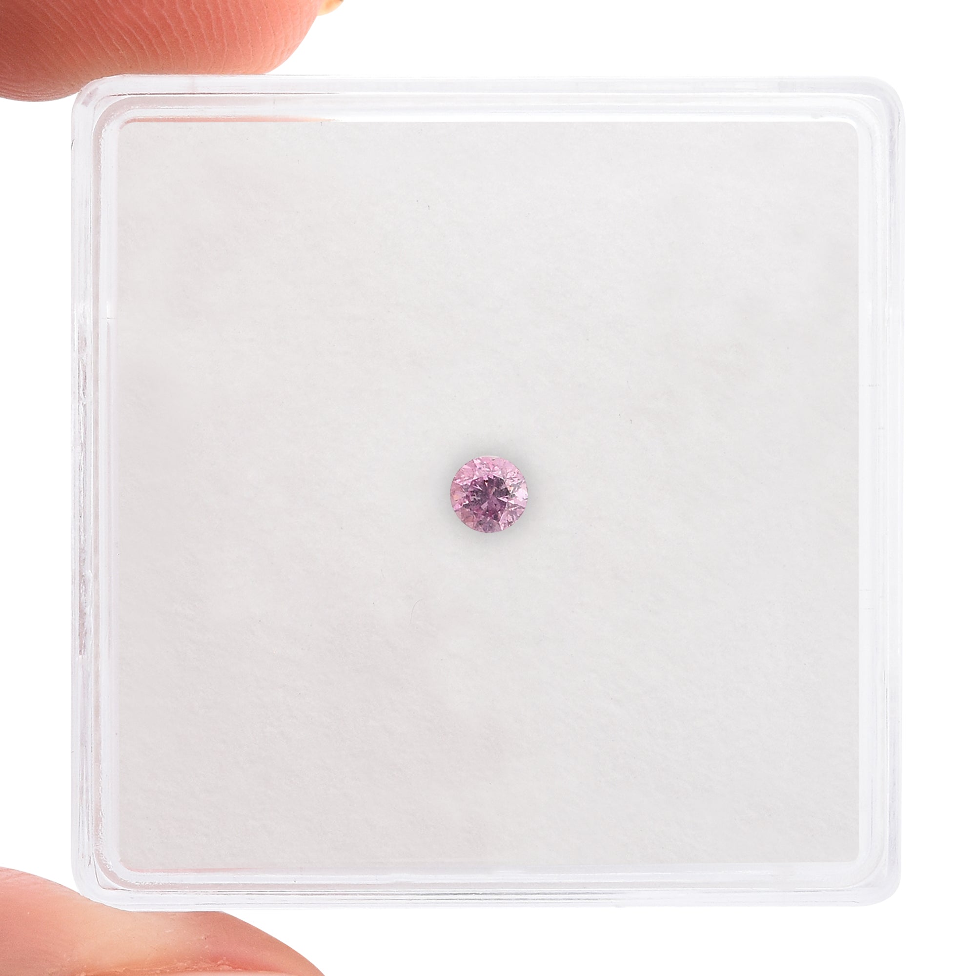 0.08 Carat Fancy Intense Purplish Pink Round Brilliant Diamond GIA