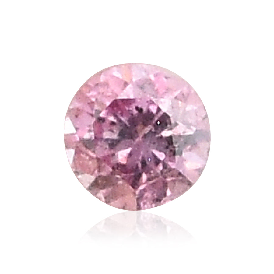 Diamante rotondo Fancy Intense Purplish Pink da 0,08 carati certificato GIA
