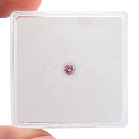 0.06 Carat Fancy Intense Purplish Pink Round Brilliant Diamond (I2) GIA
