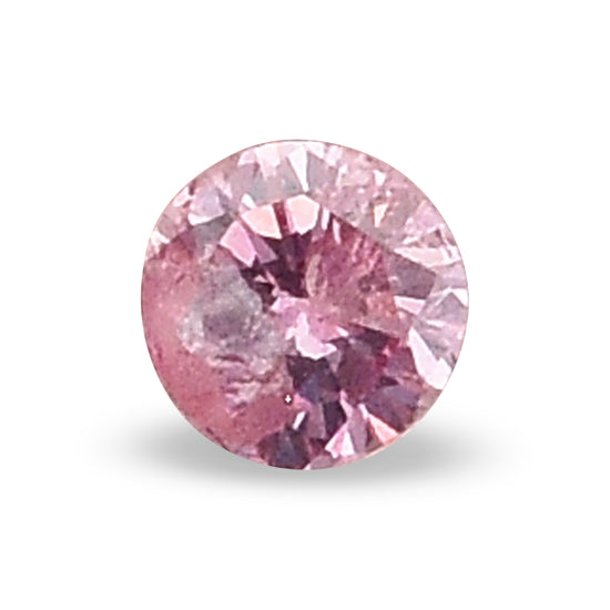 0.06 Carat Fancy Intense Purplish Pink Round Brilliant Diamond (I2) GIA