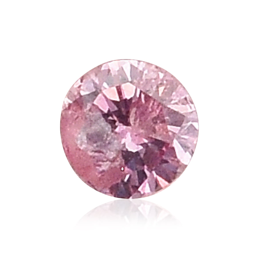 0.06 Carat Fancy Intense Purplish Pink Round Diamond (I2) GIA