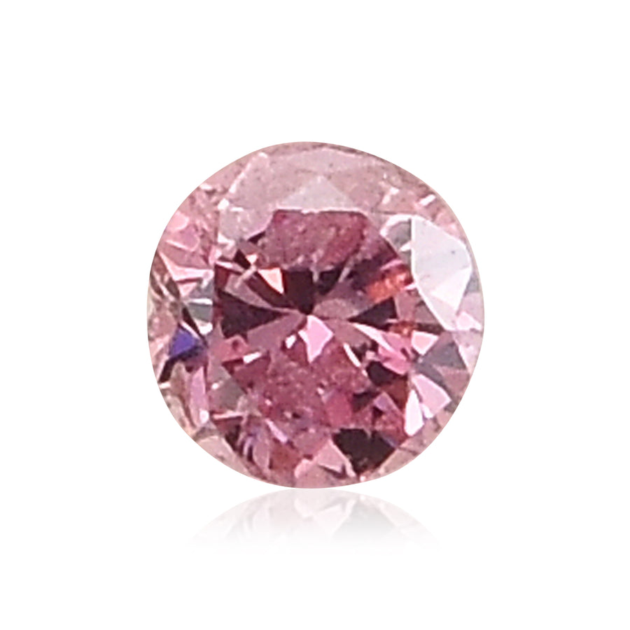 0.07 Carat Fancy Intense Pink Round Diamond GIA