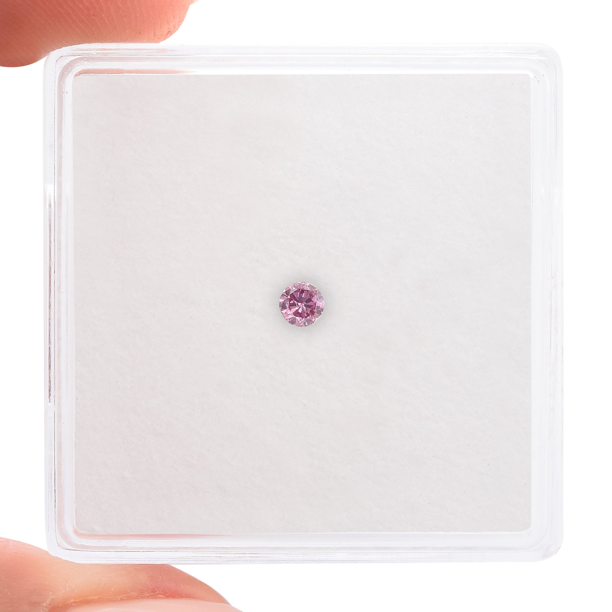 0.06 Carat Fancy Intense Purplish Pink Round Brilliant 0.06 Carat Fancy Intense Purplish Pink Round Brilliant