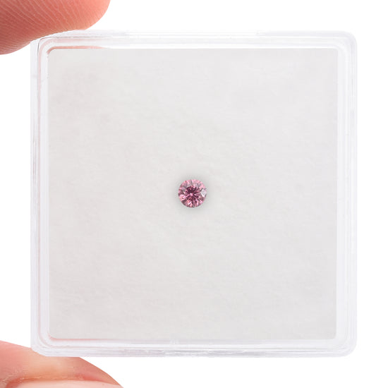 0.06 Carat Fancy Intense Pink Round Brilliant Diamond  GIA