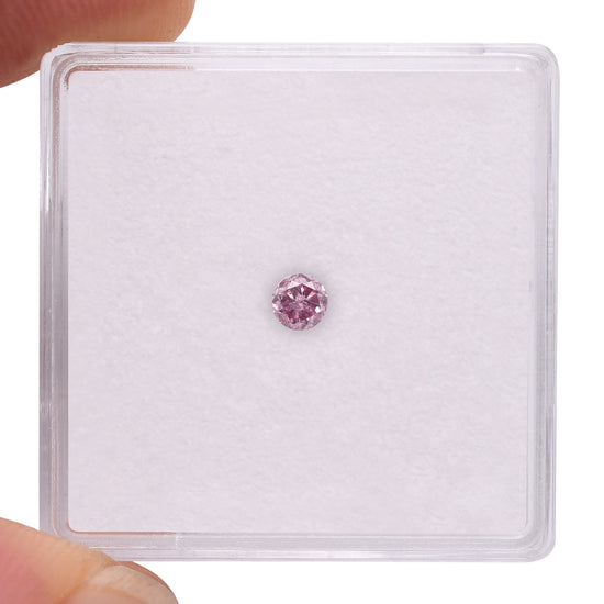 0.12 Carat Fancy Intense Purplish Pink Round Brilliant Diamond  GIA