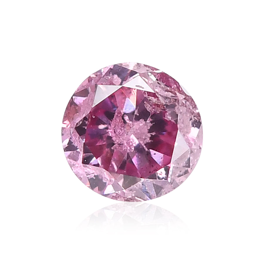 0.12 Carat Fancy Intense Purplish Pink Round Diamond GIA