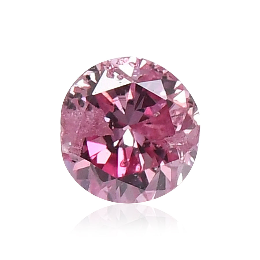 0.14 Carat Fancy Intense Purplish Pink Round Diamond GIA