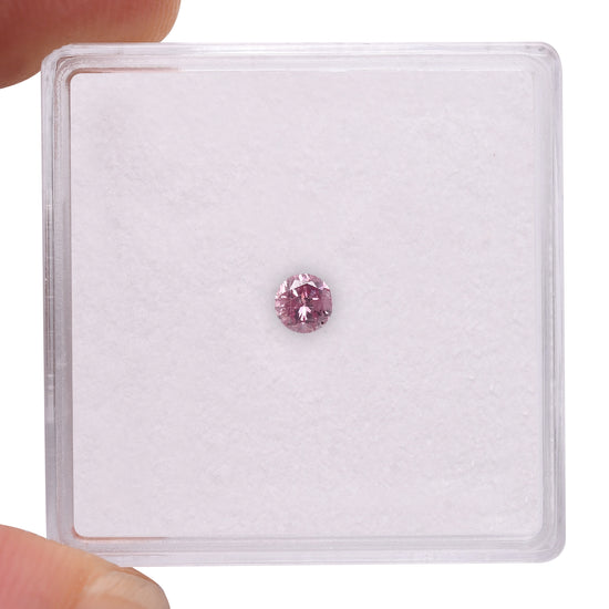 0.14 Carat Fancy Intense Purplish Pink Round Brilliant Diamond  GIA