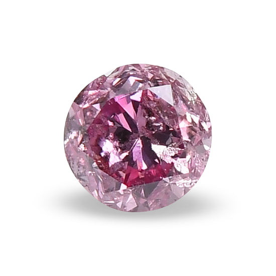 0.18 Carat Fancy Intense Purplish Pink Round Brilliant Diamond I3 GIA