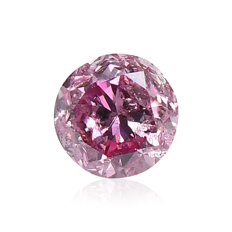 0.18 Carat Fancy Intense Purplish Pink Round Diamond I3 GIA