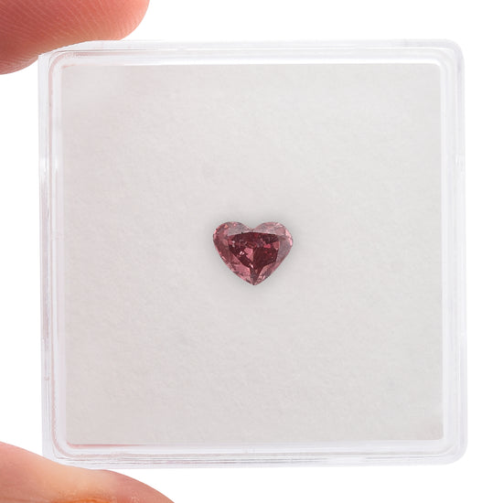 0.30 Carat Fancy Red HEART Diamond I1 GIA