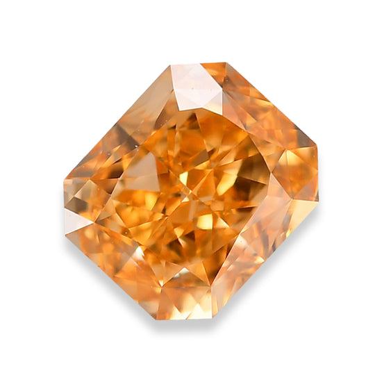 0.62 Carat Fancy Vivid Yellowish Orange Radiant Diamond VS2 GIA