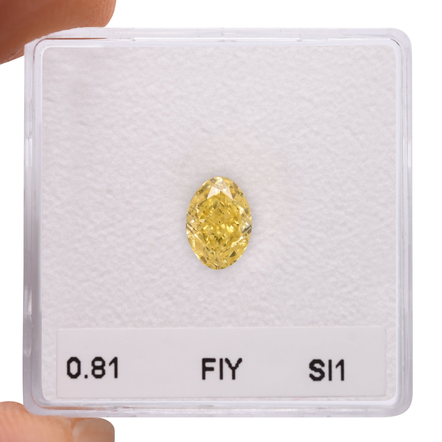 0.81 Carat Fancy Intense Yellow Oval Diamond SI1 GIA