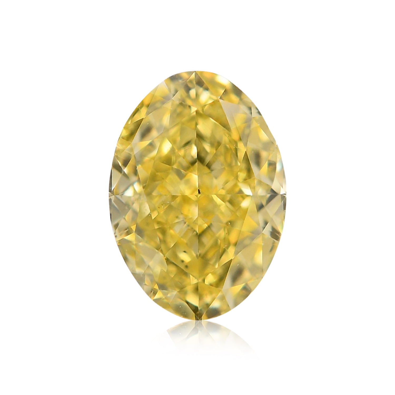 0.81 Carat Fancy Intense Yellow Oval Diamond SI1 GIA
