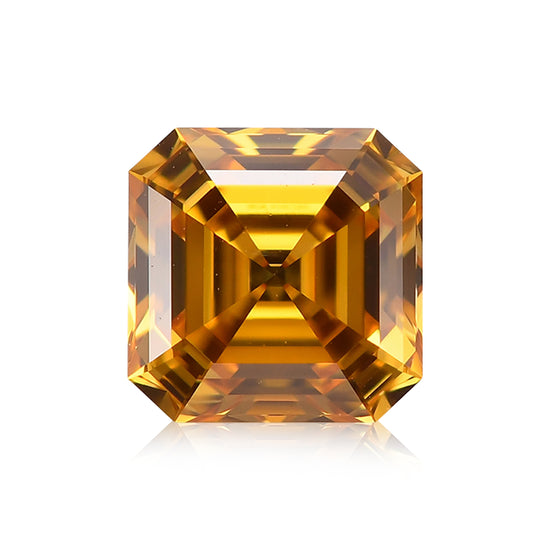 0,71 Karat Fancy Vivid Orangy Yellow Asscher Diamant VS2 GIA