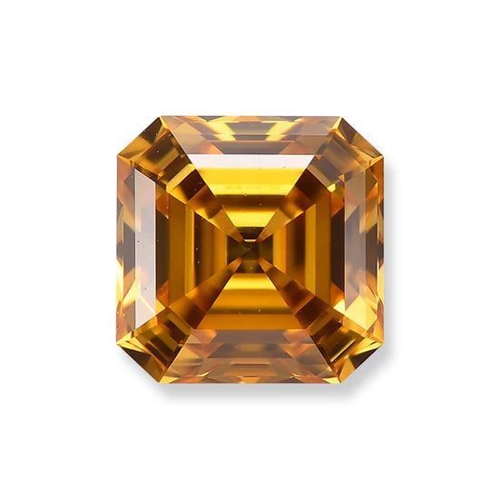 0.71 Carat Fancy Vivid Orangy Yellow Asscher Diamond VS2 GIA