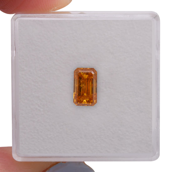 1.10 Carat Fancy Vivid Orange Emerald Diamond I2 GIA