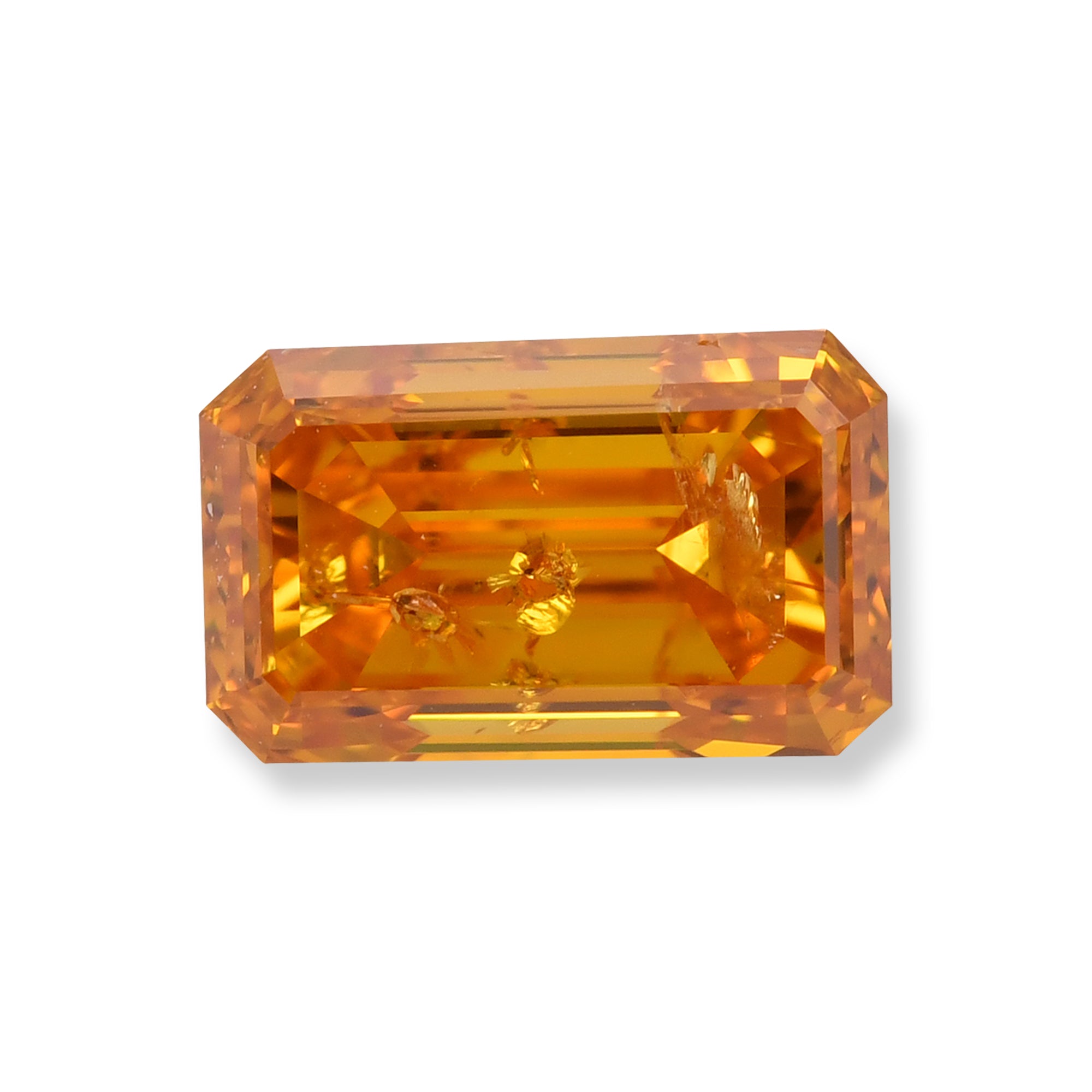 1.10 Carat Fancy Vivid Orange Emerald Diamond I2 GIA | LEIBISH