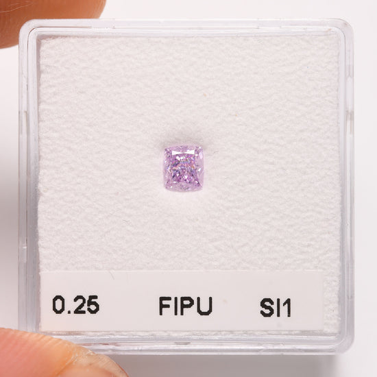 0.25 Carat Fancy Intense Purple Cushion Diamond SI1 GIA