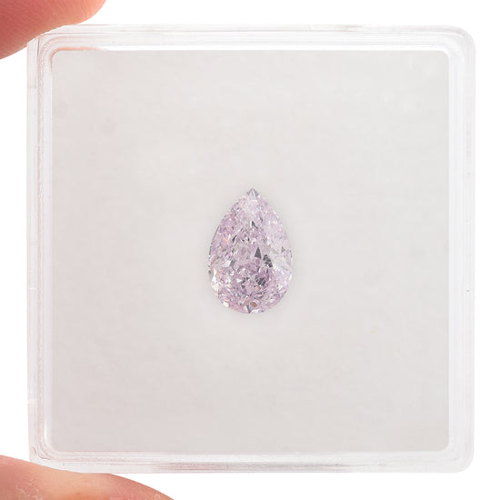 0.94 Carat Fancy Light Pinkish Purple Pear Diamond SI2 GIA