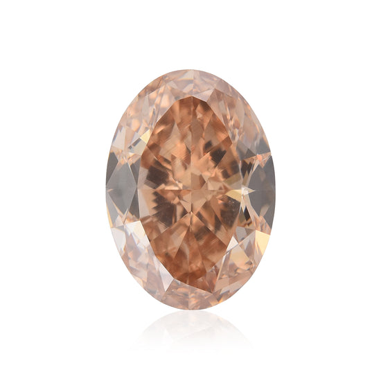 Diamante Ovale Marrone Arancio Fancy di 4,15 Carati VS2 GIA