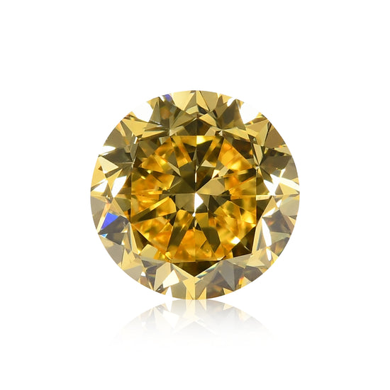 1.03 Carat Fancy Vivid Yellow Round Diamond VVS1 GIA
