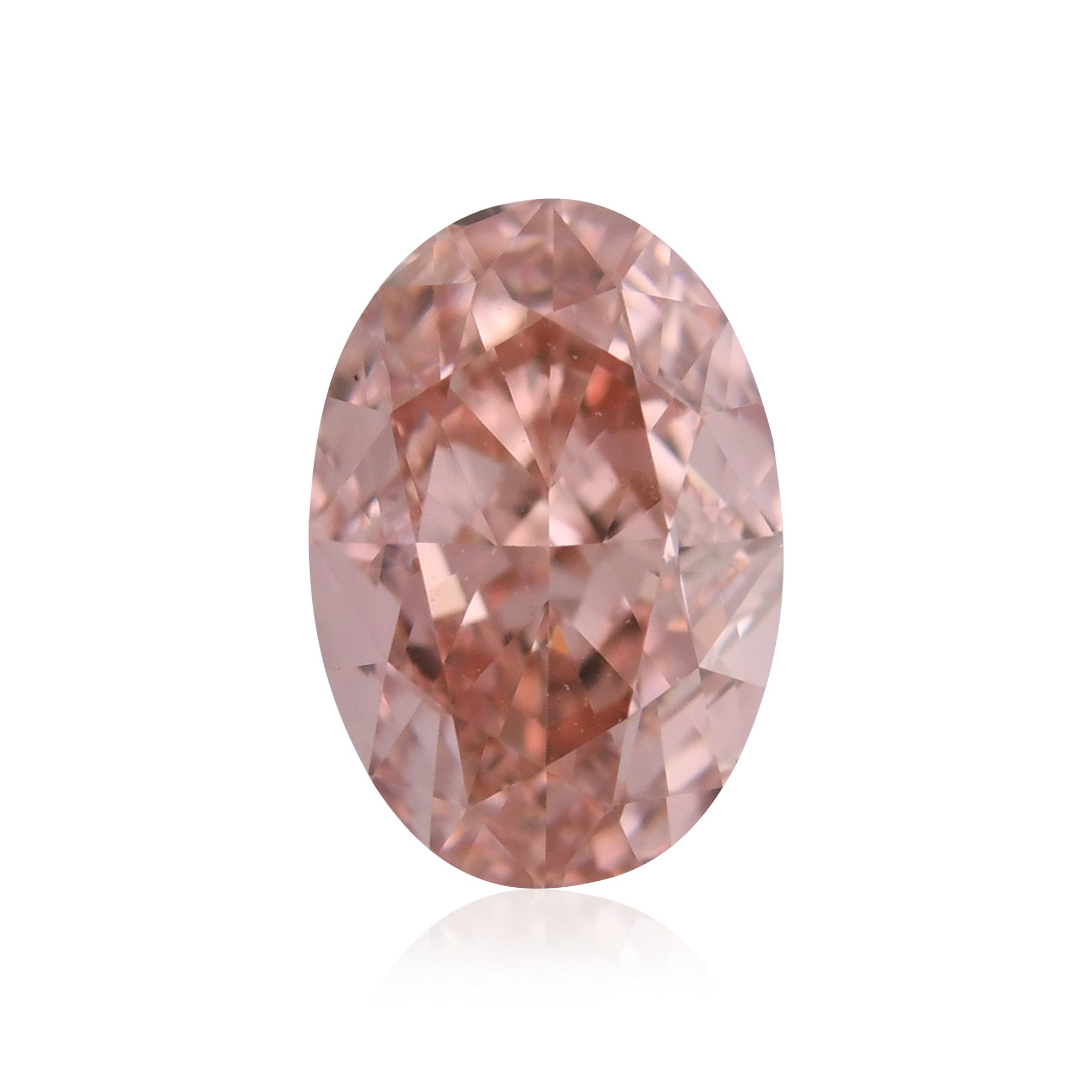 0.59 Carat Fancy Intense Orangy Pink Oval Diamond VVS2 GIA | LEIBISH
