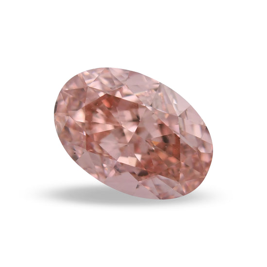 0.59 Carat Fancy Intense Orangy Pink Oval Diamond VVS2 GIA