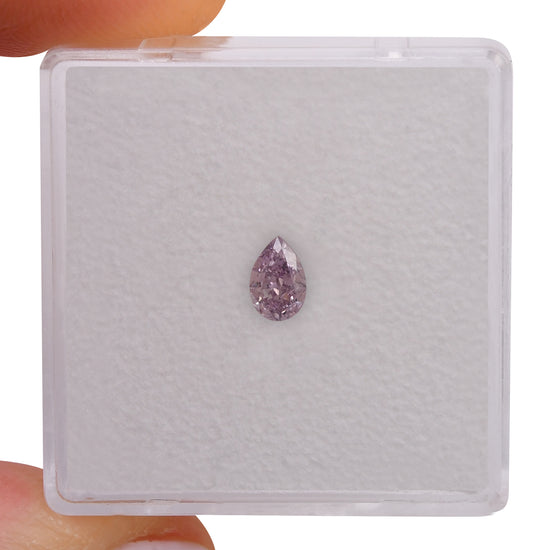 0.30 Carat Fancy Purple Pink Pear Diamond VS1 GIA