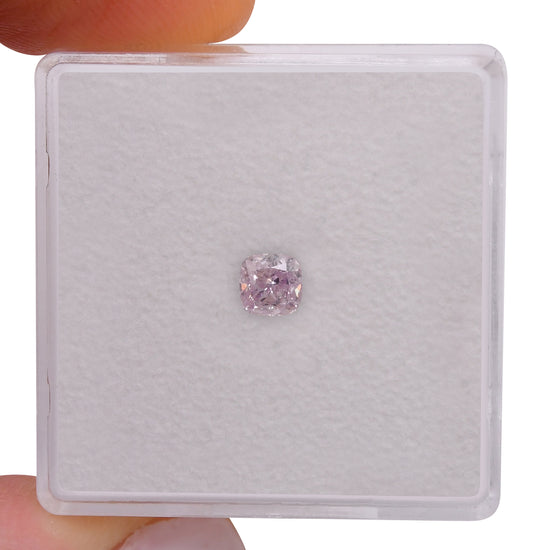 0.32 Carat Fancy Light Purplish Pink Cushion Diamond VS2 GIA