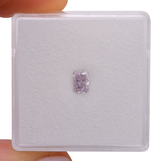 0.36 Carat Fancy Light Purplish Pink Radiant Diamond VS1 GIA