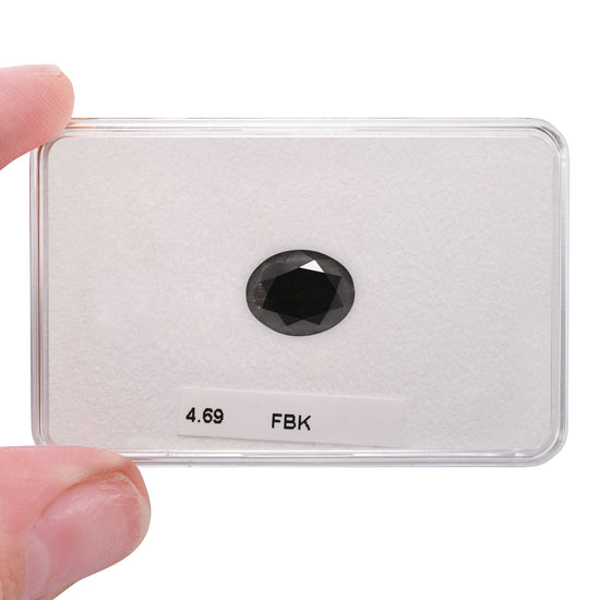 4.69 Carat Fancy Black Oval Diamond  GIA