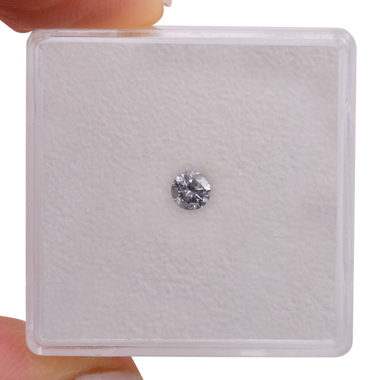 0.13 Carat Fancy Light Gray Blue Round Brilliant Diamond (I2) GIA