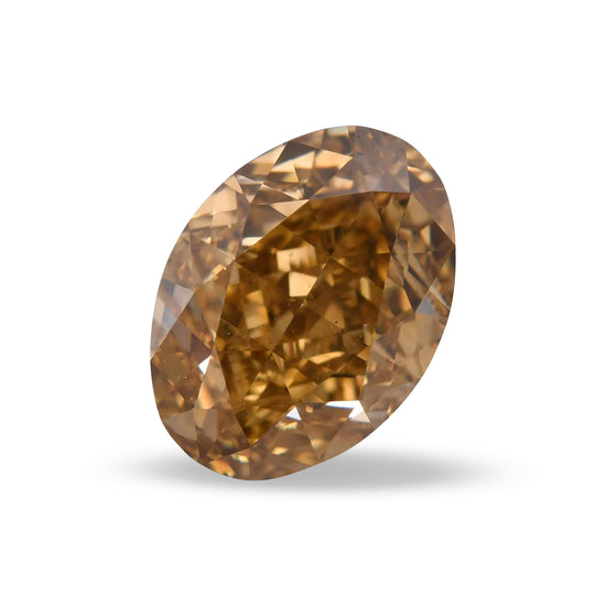 3.51 Carat Fancy Deep Brown Yellow Oval Diamond VS2 GIA