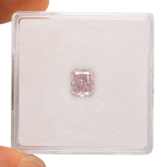 0.70 Carat Fancy Pink Radiant Diamond I1 GIA