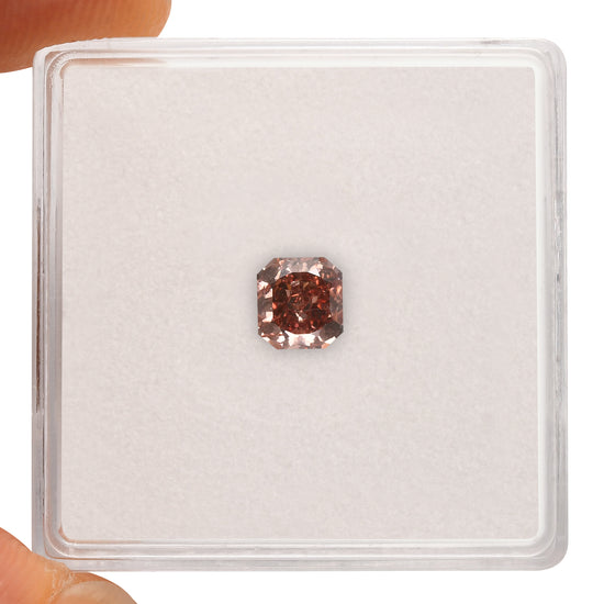 0.51 Carat Fancy Deep Pink Brown Radiant Diamond SI2 GIA