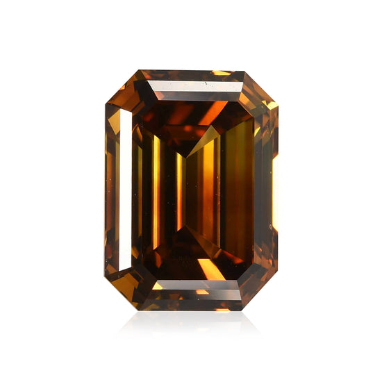 1,72 Karat Fancy Deep Orange Brown Emerald Diamant VS2 GIA